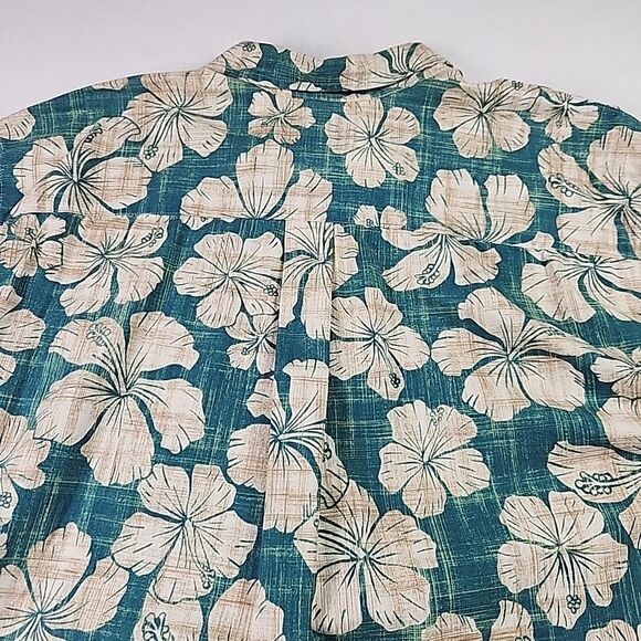 Cooke Street Honolulu Size XL Hibiscus Print Floral Hawaiian Shirt Short Sleeve - Picture 8 of 9